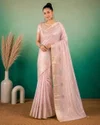 Afs Florent Tissue Linen Embroidery Saree